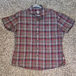 Kuhl Red and Gray Plaid Button-Down Shirt